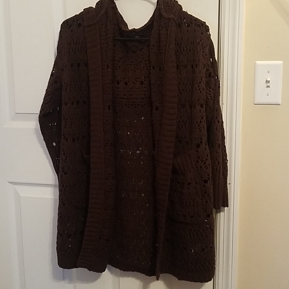 slouchy hooded cardigan